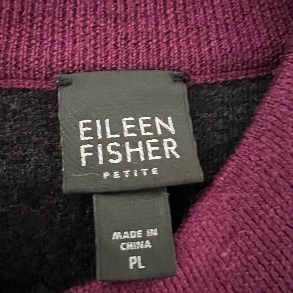 Eileen Fisher Merino Wool Purple/Plum Coat - Picture 2 of 9